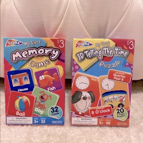 MY FIRST Memory Game & Telling The Time Puzzle - Picture 1 of 3